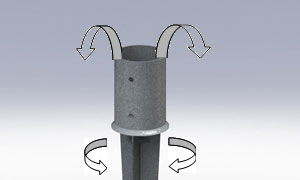 Supporto da interrare inclinabile