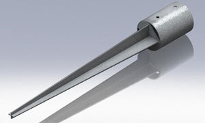 Supporto da interrare zincato